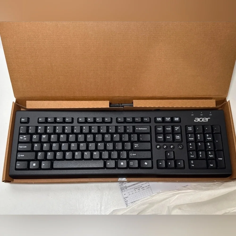 Acer USB Wired Querty Keyboard Black Slim Model #DKUSB1B06S New In Box
